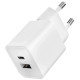 Сетевое зарядное устройство "vlp" G-Charge 30Вт USB-C+USB-A, PD, QC, белый