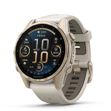 Часы Garmin Fenix 8 - 43 mm AMOLED Sapphire Soft Gold Fog Gray / Dark Sandstone