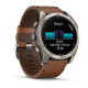 Часы Garmin Fenix 8 - 51 mm AMOLED Sapphire Titanium / Chestnut Leather Band