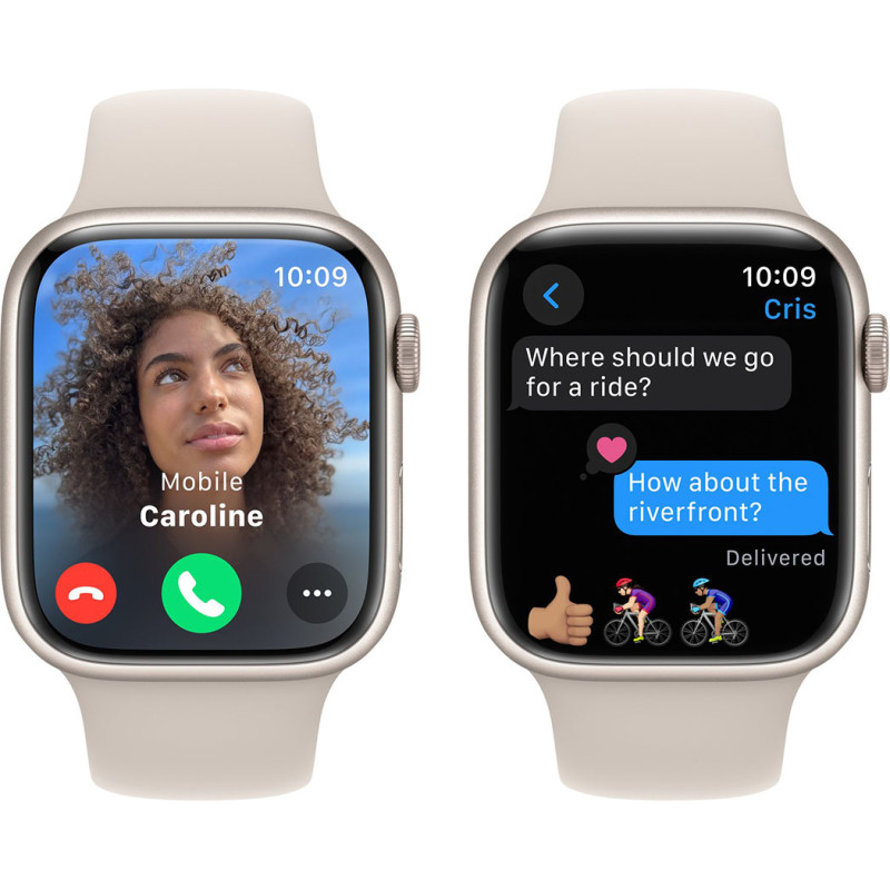 Смартгодинник Apple Watch Series 9 GPS 45mm Starlight Aluminium Case with Starlight Sport Band – M/L